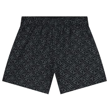 Boys Black Logo Swim Shorts