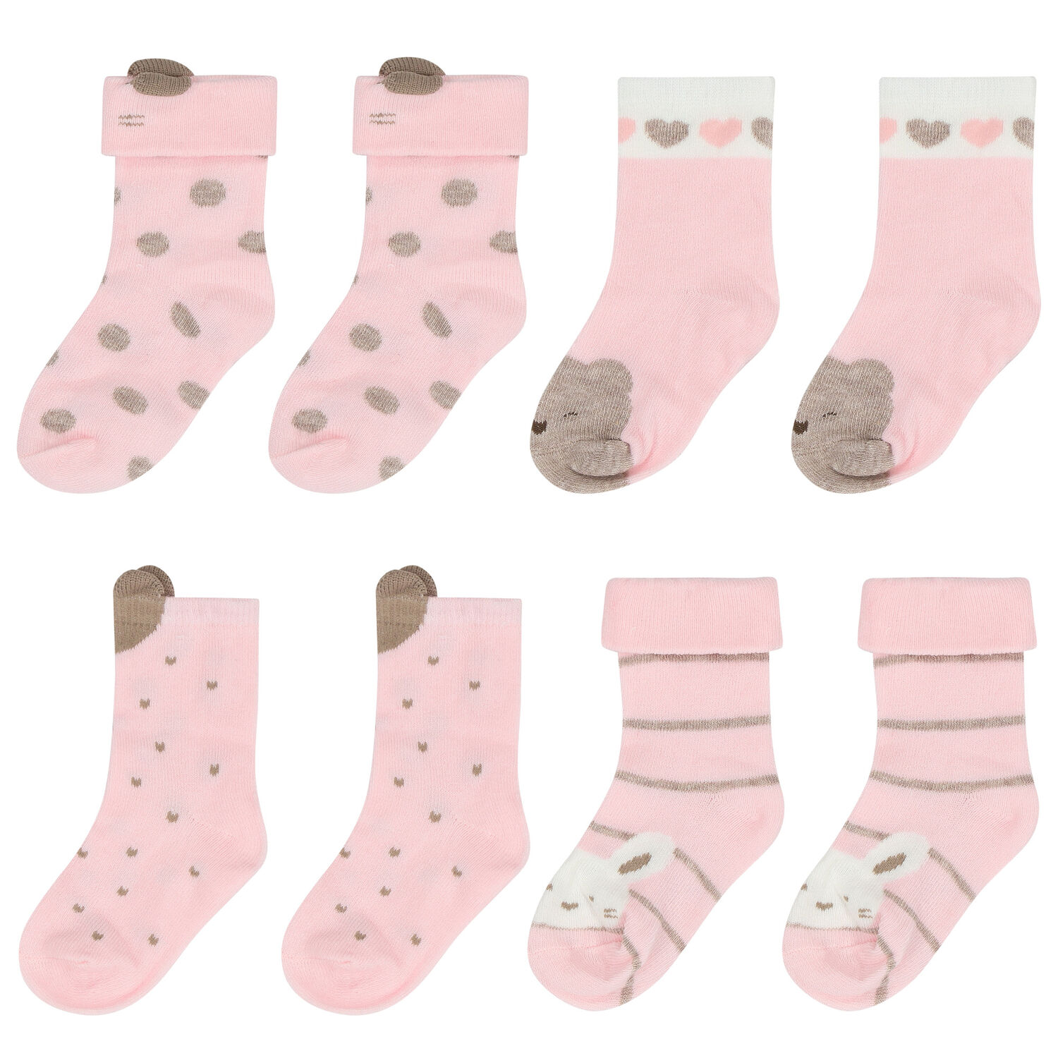 Baby Girls Pink Socks ( 4-Pack ), 1, hi-res