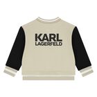 طقم بدله رياضيه بالشعار للاولاد باللون البيج والابيض ( 3 قطع ) , 1, hi-res