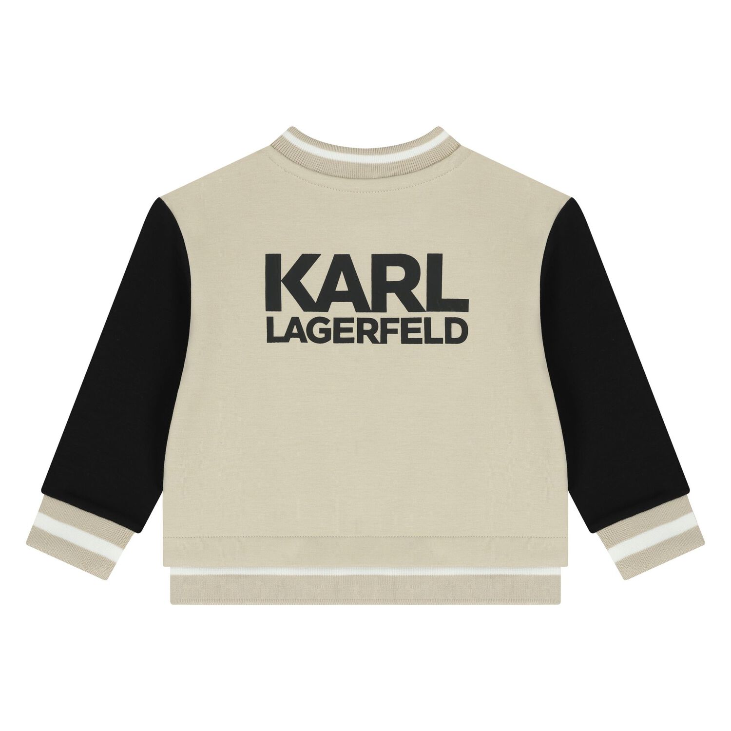 طقم بدله رياضيه بالشعار للاولاد باللون البيج والابيض ( 3 قطع ) , 1, hi-res