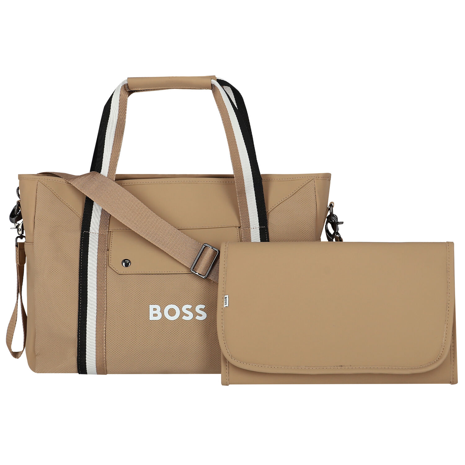 Beige Logo Baby Changing Bag, 1, hi-res image number null