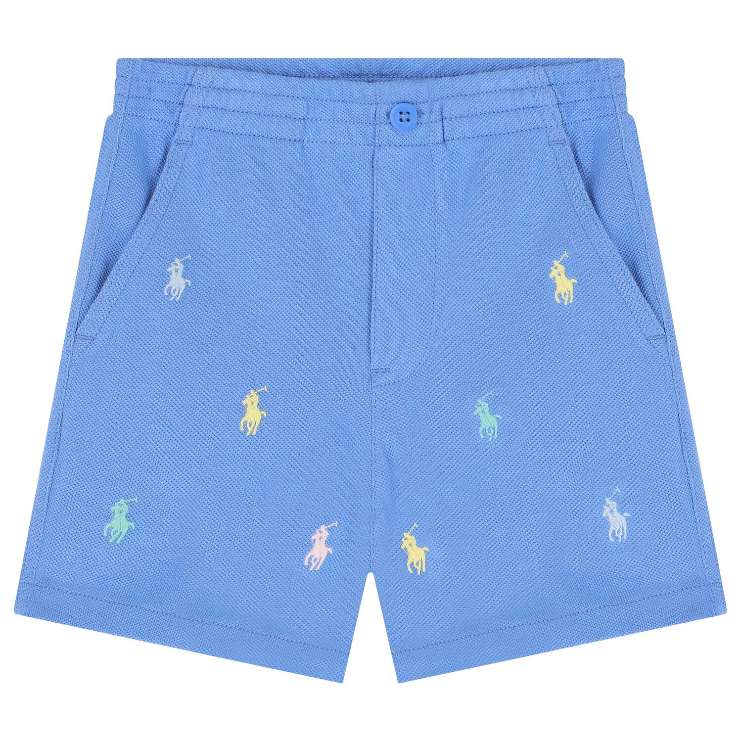 طقم أولاد شورت بالشعار باللون الزهري والأزرق, 1, hi-res