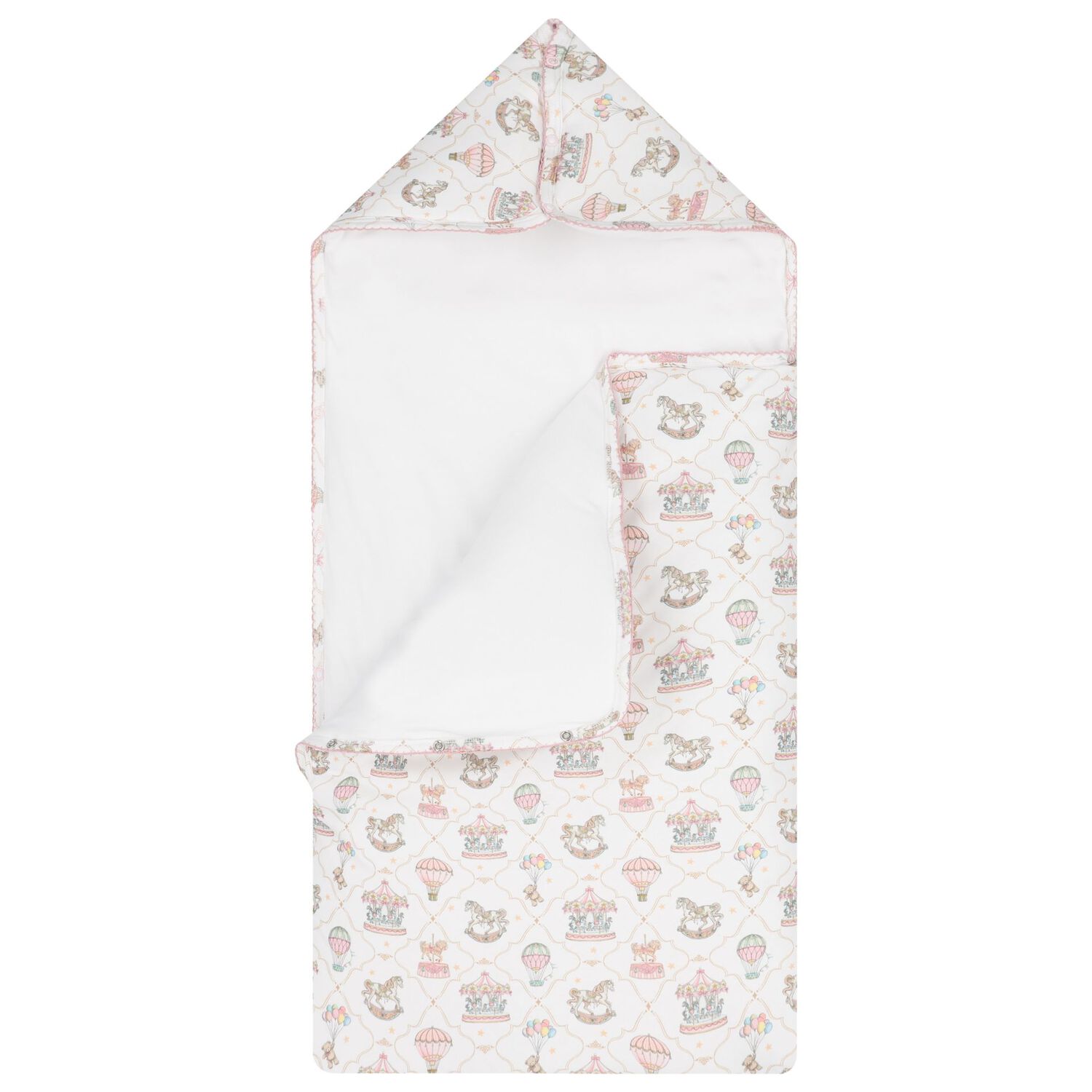 Baby Girls Pink & White Carousel & Hot Air Balloon Nest, 2, hi-res image number null