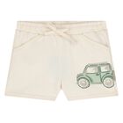 Younger Boys Ivory Vehicle Shorts, 1, hi-res