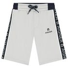 Younger Boys Grey Logo Shorts, 1, hi-res