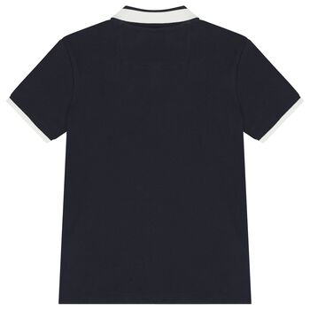 شيرت بولو للأولاد بشعار دب تيدي باللون الكحلى