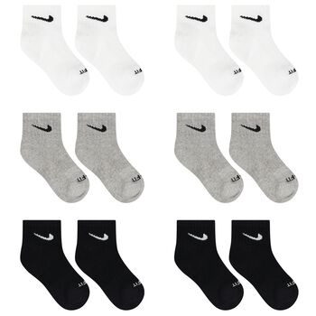 White, Grey & Black Logo Socks ( 6-Pack )