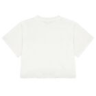 Girls White Logo T-Shirt, 1, hi-res
