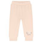 Baby Girls Ivory & Beige Cotton Bodysuit & Pants Gift Set, 1, hi-res