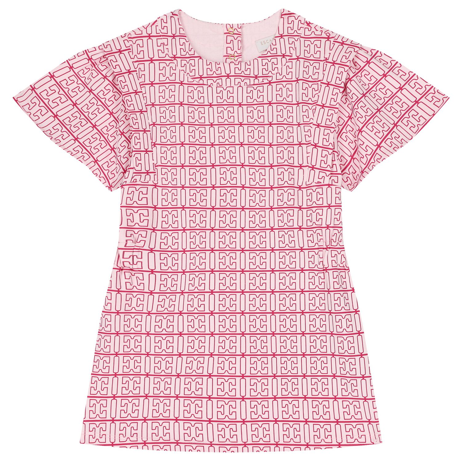 Girls Ivory & Pink Logo Dress, 2, hi-res