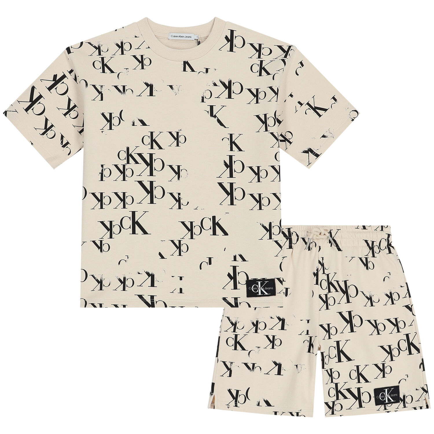 Boys Ivory Logo Shorts Set, 1, hi-res