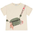 طقم لبجنز للبنات مزين الزهور باللون البيج والاخضر , 2, hi-res