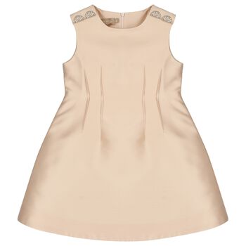 Girls Beige Satin Dress Skirt