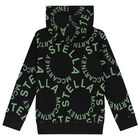 Boys Black Logo Hooded Zip Up Top, 1, hi-res