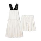 Girls Ivory Pinstripe 2 in 1 Pinafore Dress, 1, hi-res