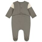 Baby Boys Grey Logo Babygrow, 1, hi-res