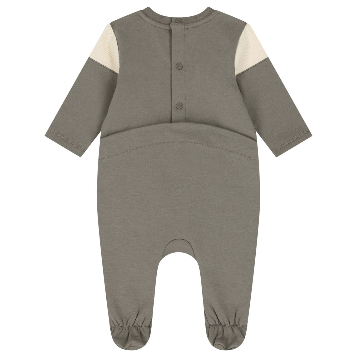 Baby Boys Grey Logo Babygrow, 1, hi-res
