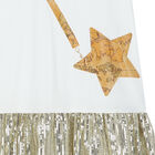 فستان بنات بخريطة جغرافية باللون الأبيض والذهبي, 1, hi-res