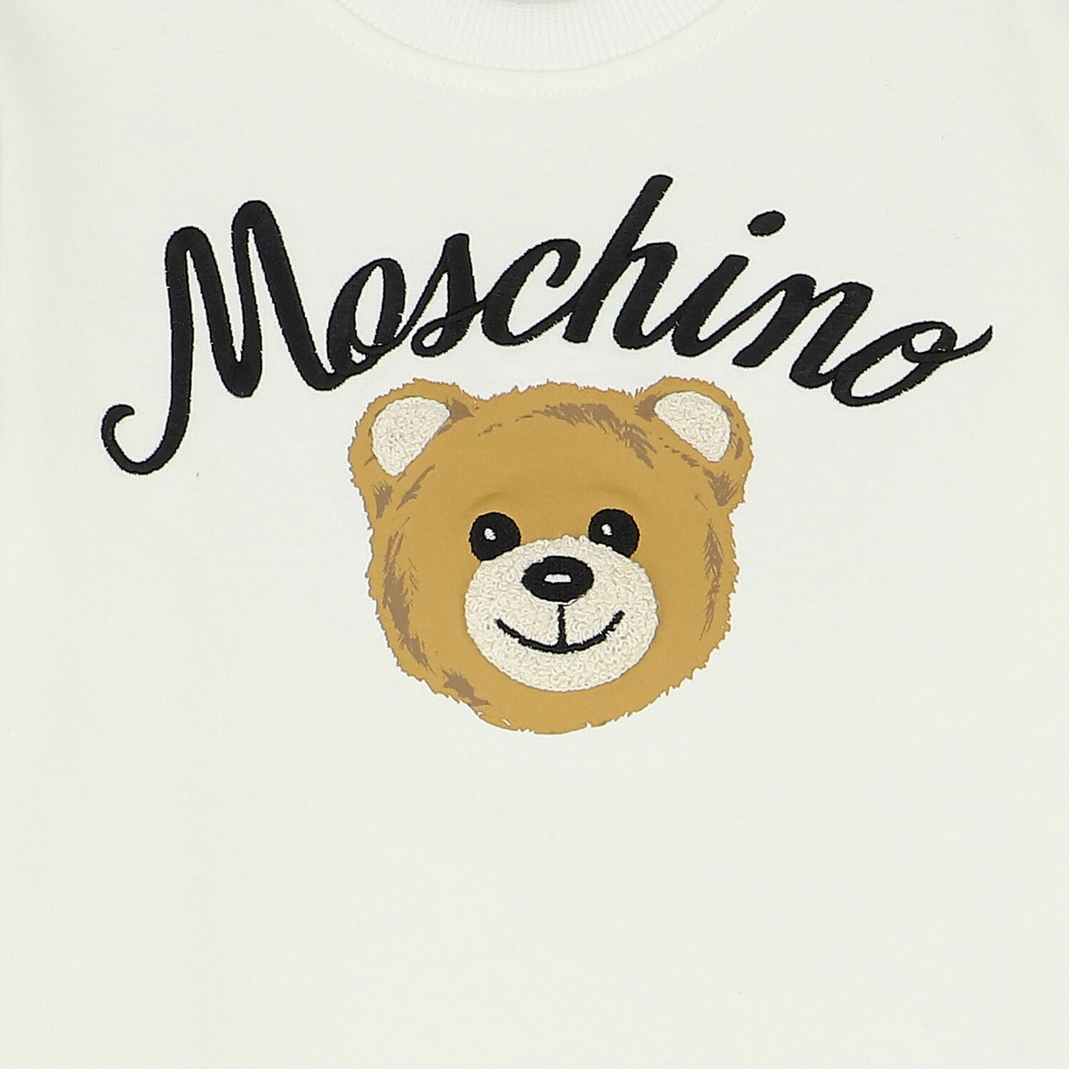 Girls Ivory Teddy Bear Logo Dress, 2, hi-res image number null