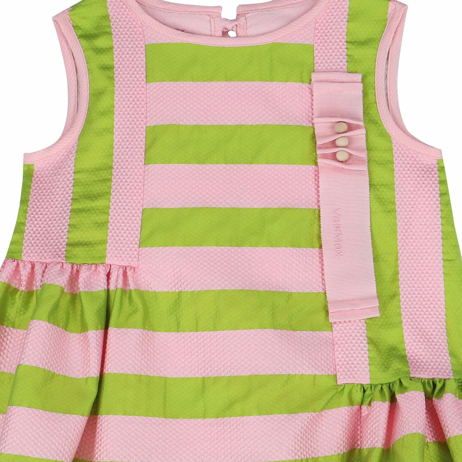 Girls Pink & Green Stripe Dress, 1, hi-res image number null