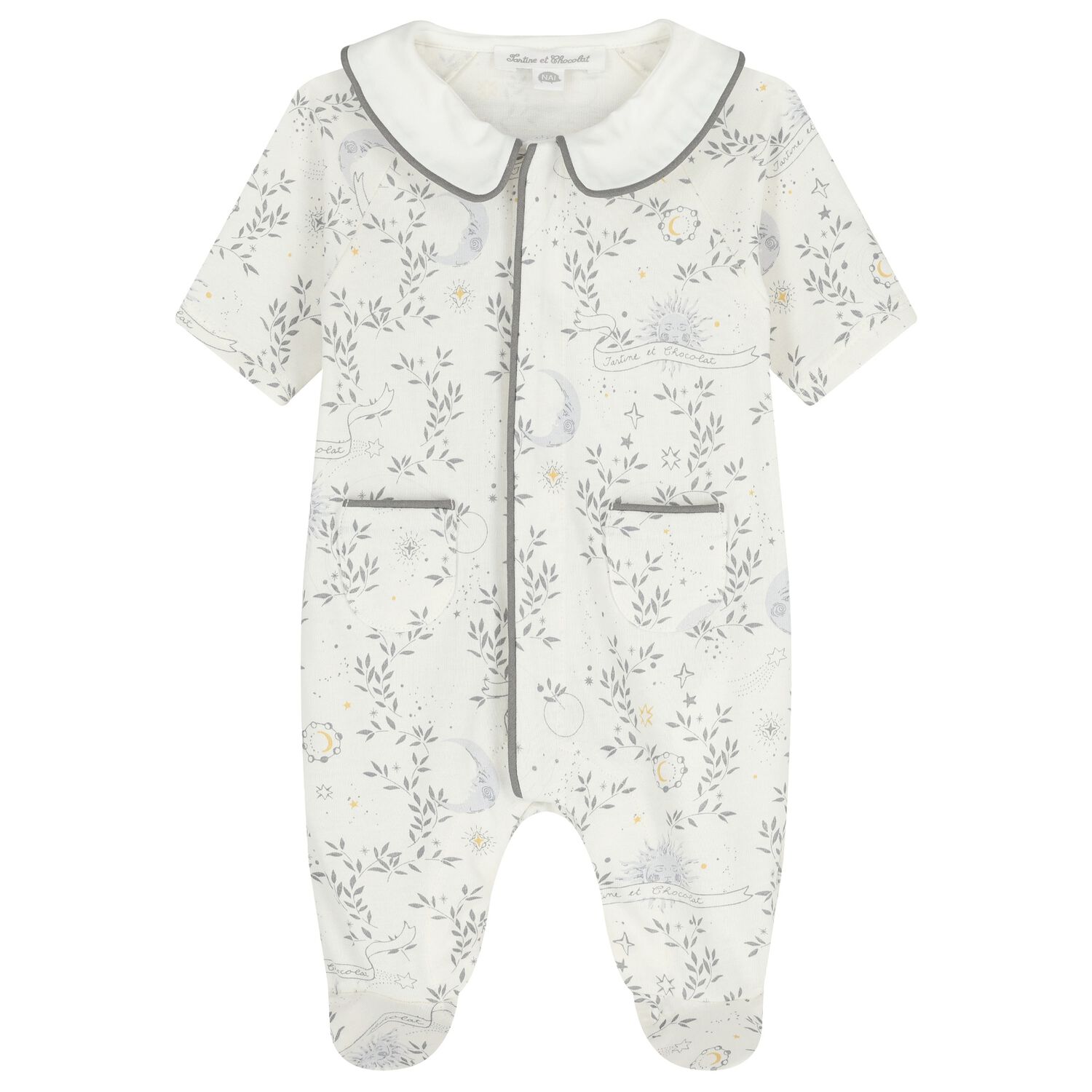 Ivory & Grey R&ecirc;ve &eacute;toil&eacute; Babygrow, 1, hi-res