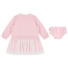 Younger Girls Pink Logo Dress Set, 1, hi-res