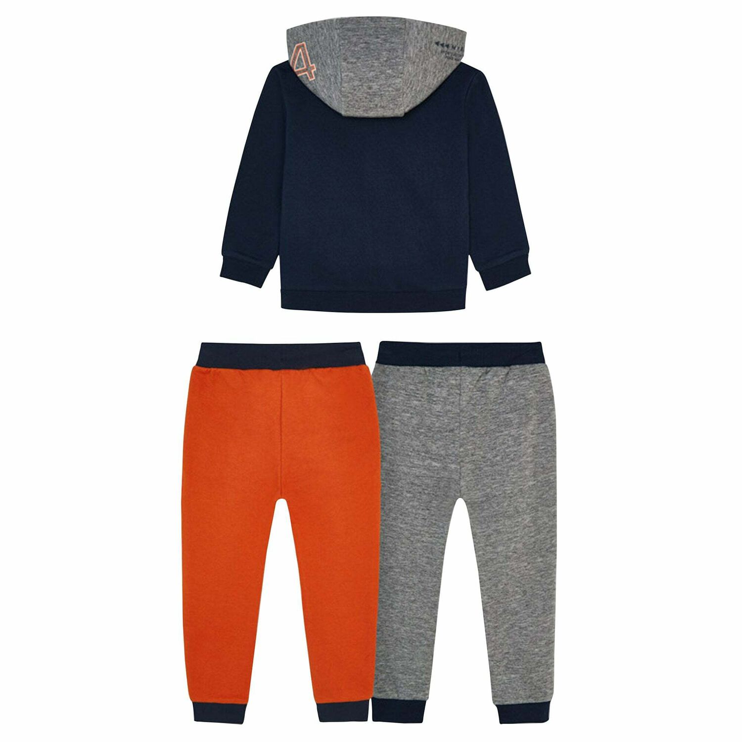 Boys Navy, Orange & Grey 3-Piece Tracksuit, 1, hi-res image number null