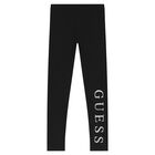 Girls Black Logo Leggings, 1, hi-res