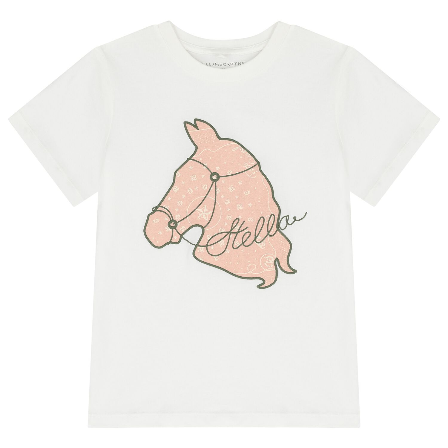 Girls Ivory Horse T-Shirt, 1, hi-res