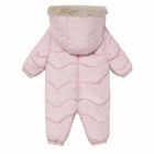 Baby Girls Pink Snowsuit, 1, hi-res