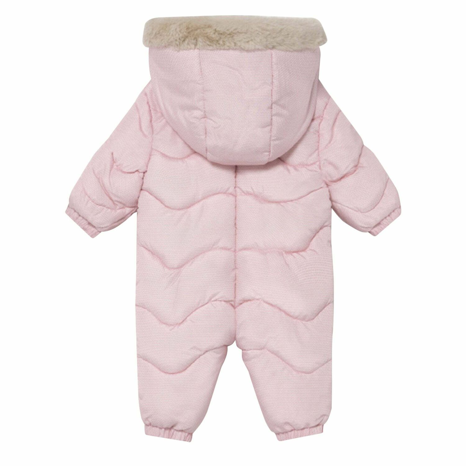 Baby Girls Pink Snowsuit, 1, hi-res