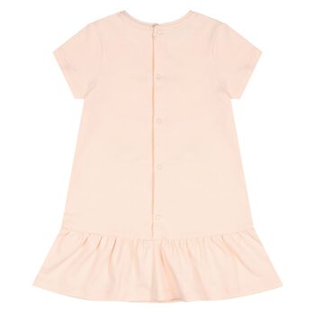 Younger Girls Pink Faux Fur Bag Logo Dress