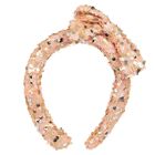 Girls Pink Sequin Bow Headband, 1, hi-res