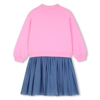 Girls Pink & Blue Heart Dress