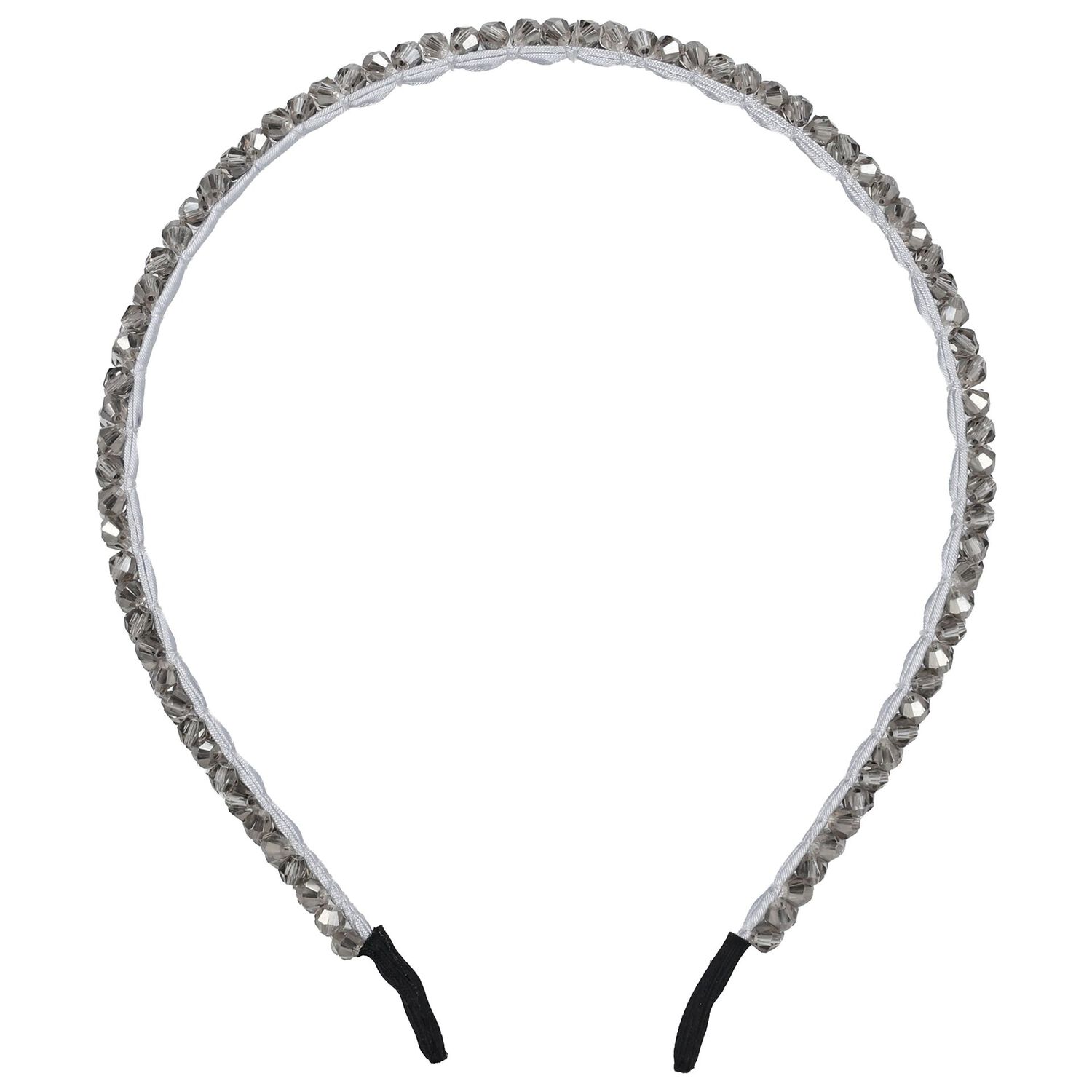 Girls Grey Diamante Headband, 1, hi-res