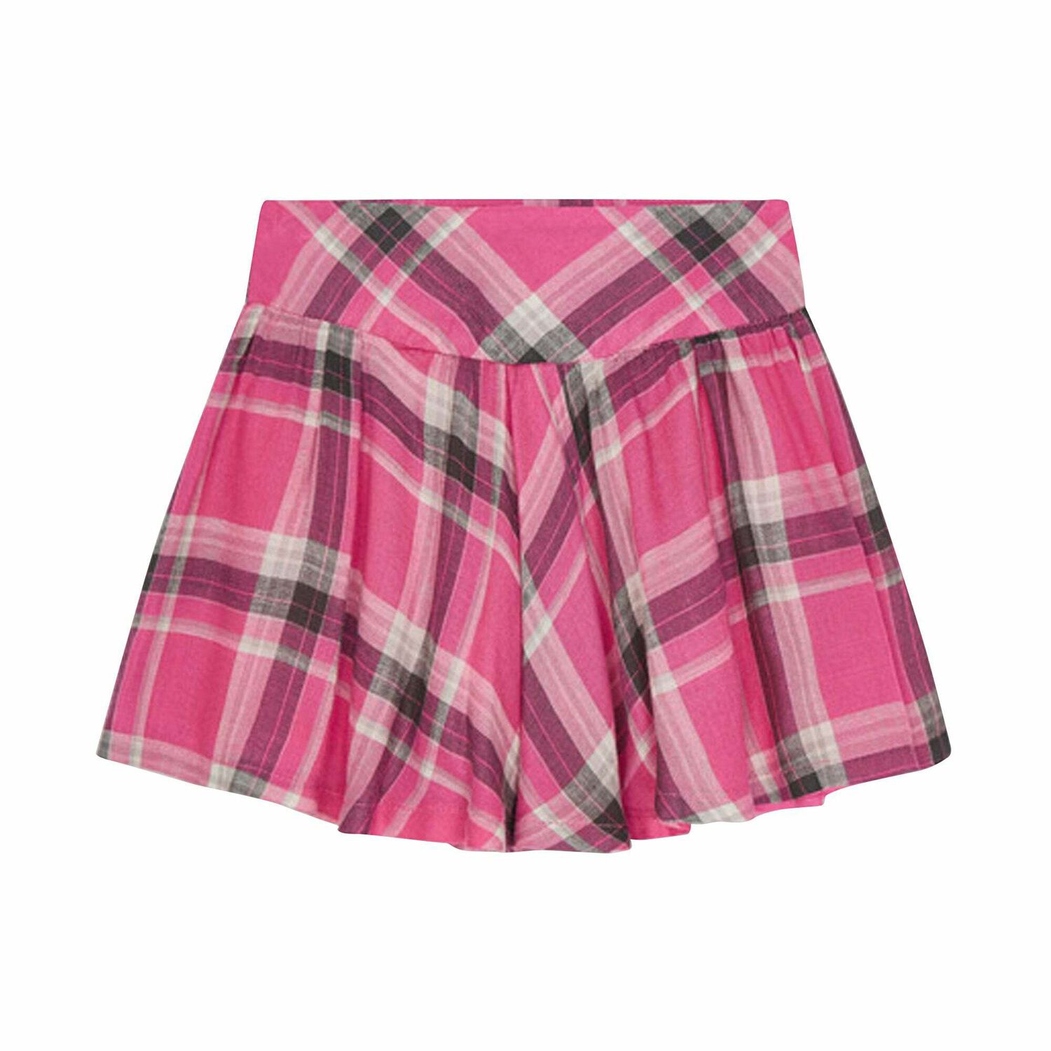 Girls Pink & Grey Check Skirt, 1, hi-res image number null