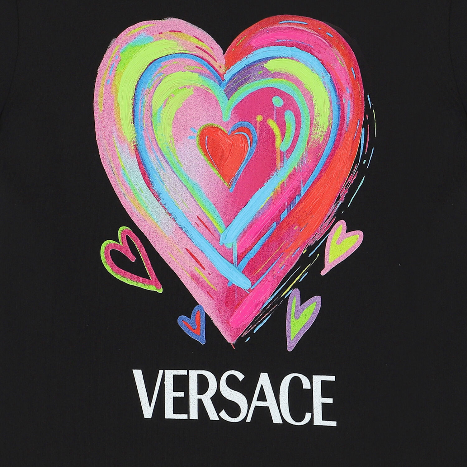 تيشيرت بالشعار باللون الاسود للبنات , 1, hi-res