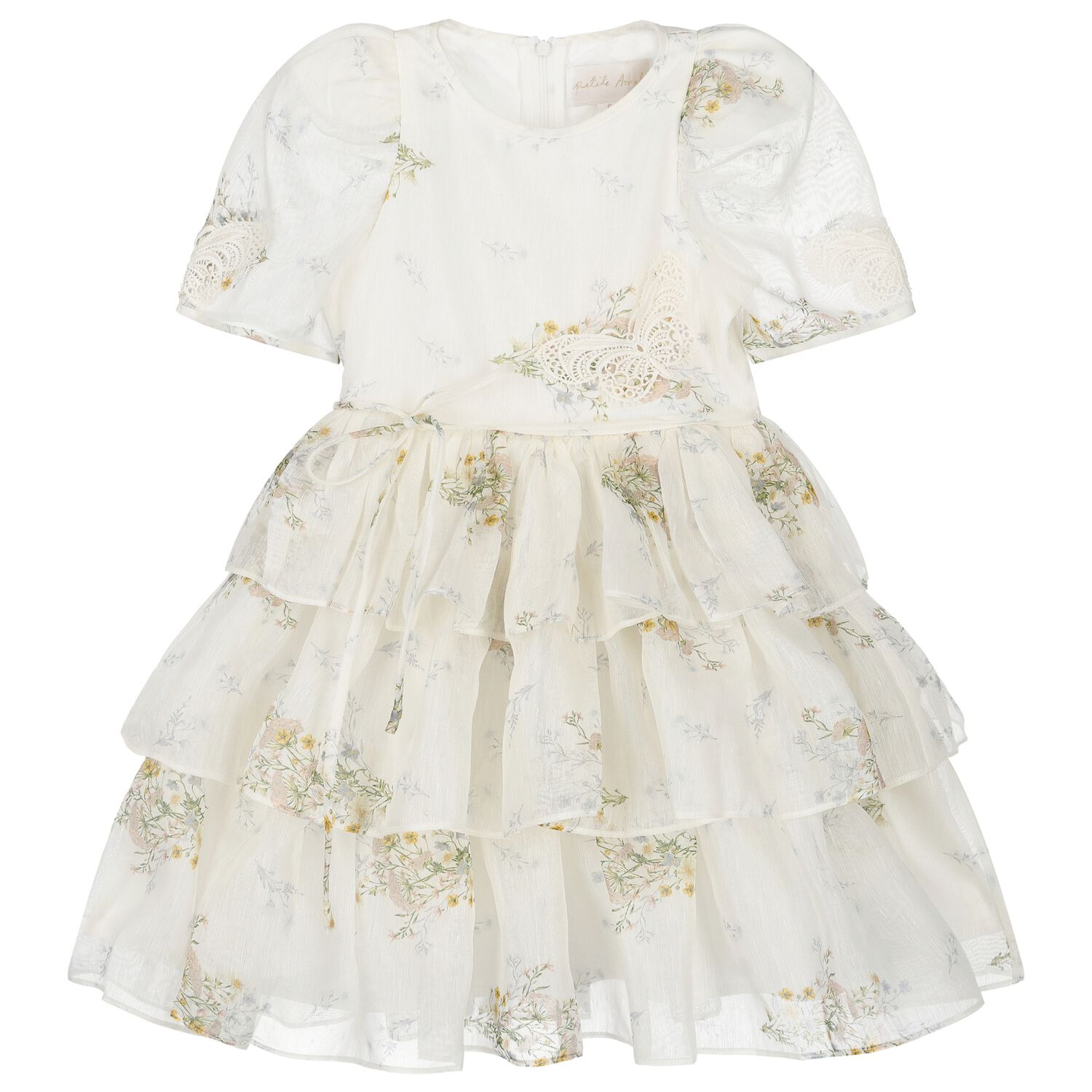 Girls Ivory Floral Dress, 1, hi-res image number null