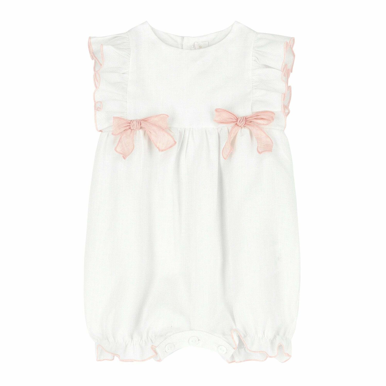 Baby Girls White Romper, 1, hi-res image number null