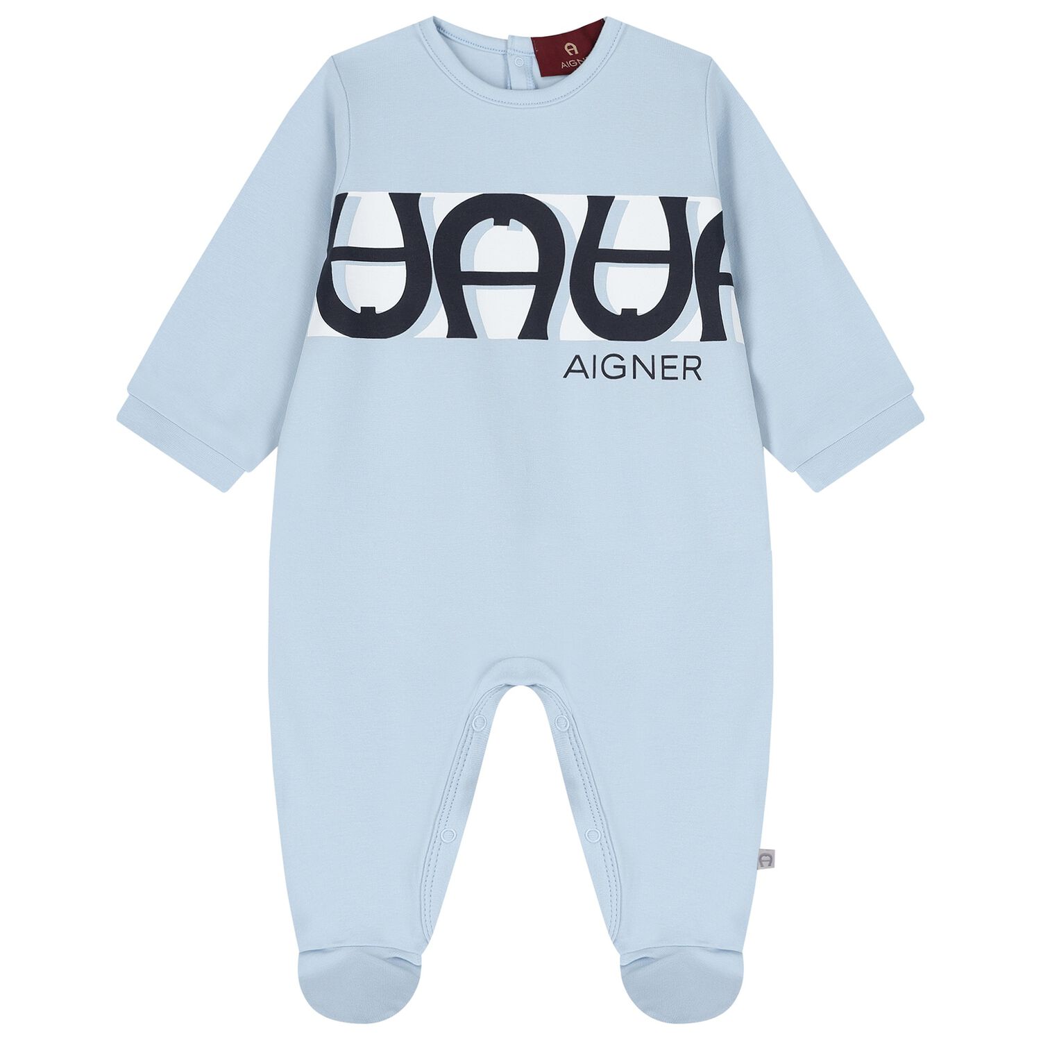 Baby Boys Blue Logo Babygrow, 2, hi-res