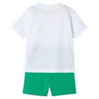 طقم أولاد شورت بطبعة باللون الأبيض والأخضر, 1, hi-res