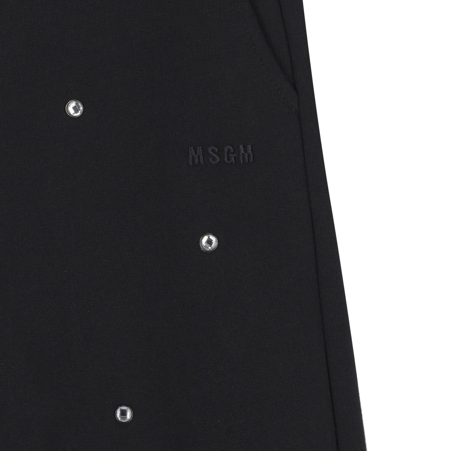 Girls Black Crystal Logo Joggers, 1, hi-res