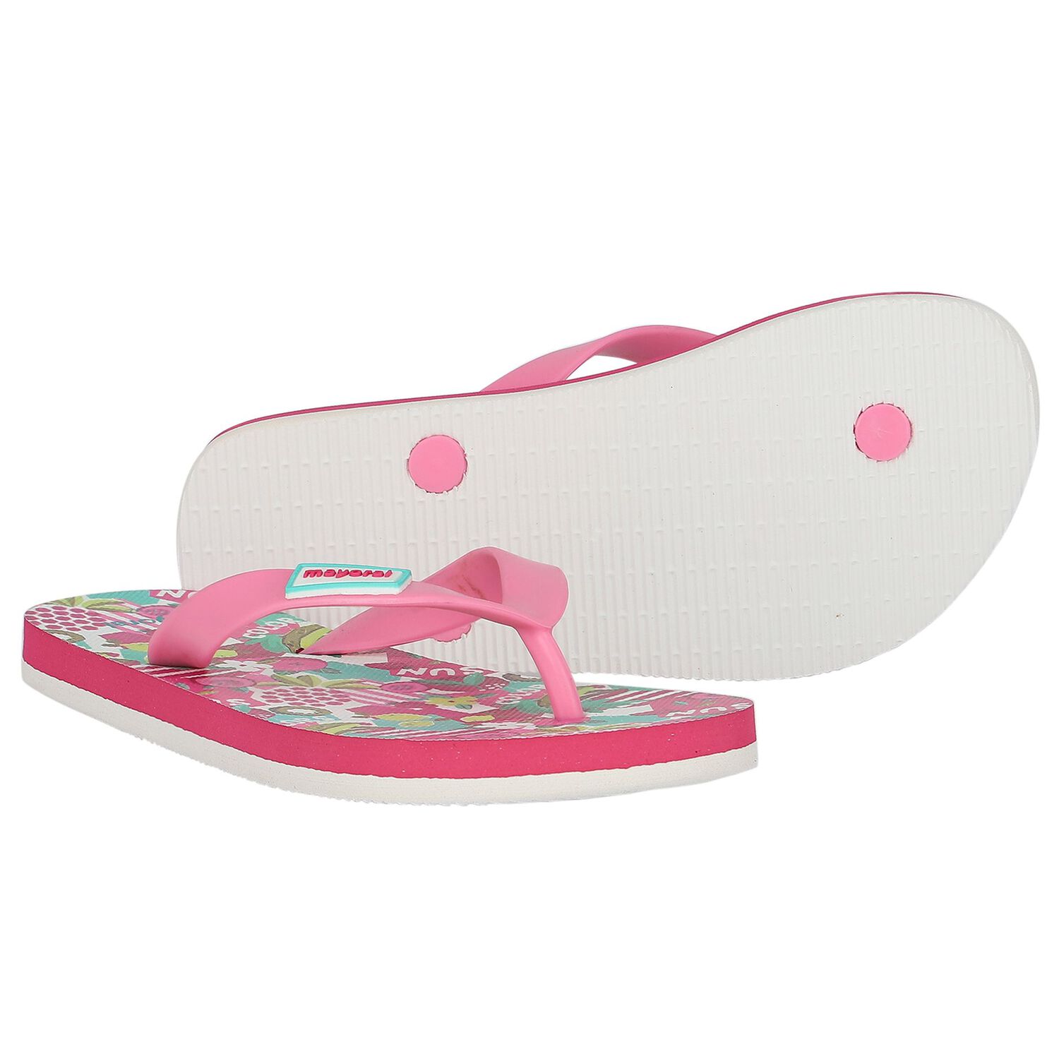 Girls Pink Flip Flops, 1, hi-res