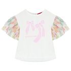 Girls White Bow Skirt Set, 1, hi-res