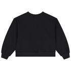 Girls Black Logo Sweatshirt, 1, hi-res