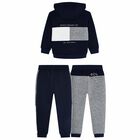 Boys Navy & Grey 3-Piece Tracksuit, 1, hi-res