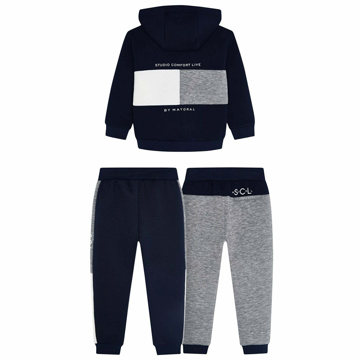Boys Navy & Grey 3-Piece Tracksuit, 1, hi-res