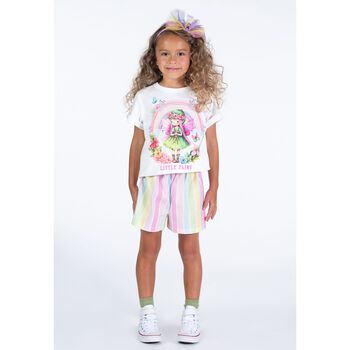Girls Multi-Coloured Striped Shorts
