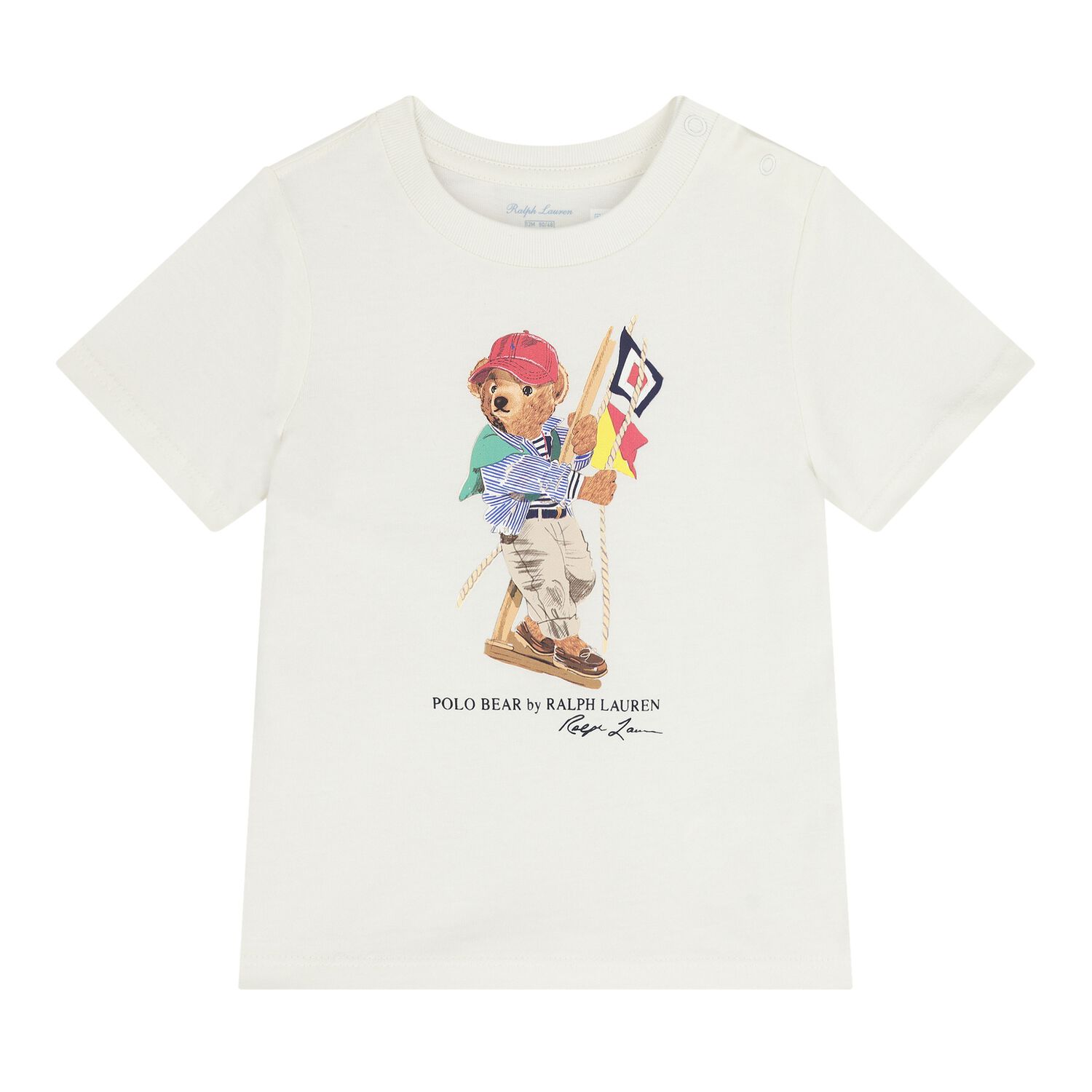 Baby Boys White Polo Bear T-Shirt, 1, hi-res