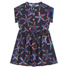 Girls Navy Blue Starfish Dress, 1, hi-res